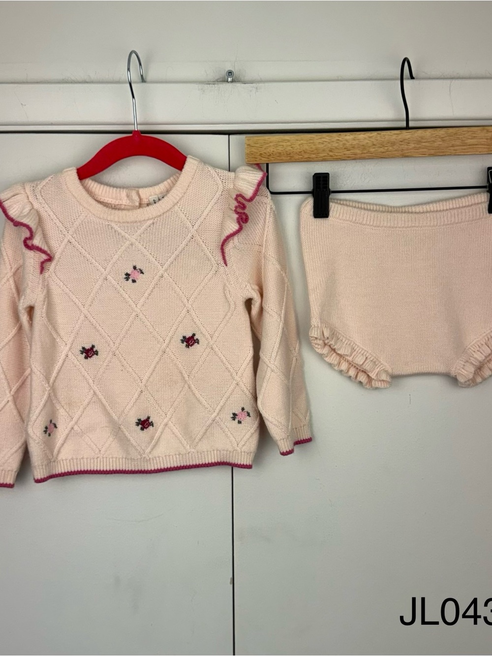 Janie and Jack Baby Embroidered Sweater Set Pearl 18-24M